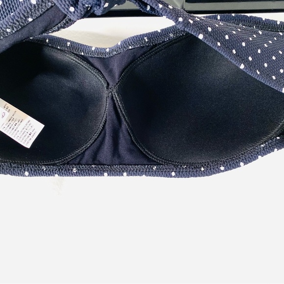 United Colors Of Benetton Navy Blue Polka Dot Bikini Top NWT - Picture 4 of 6